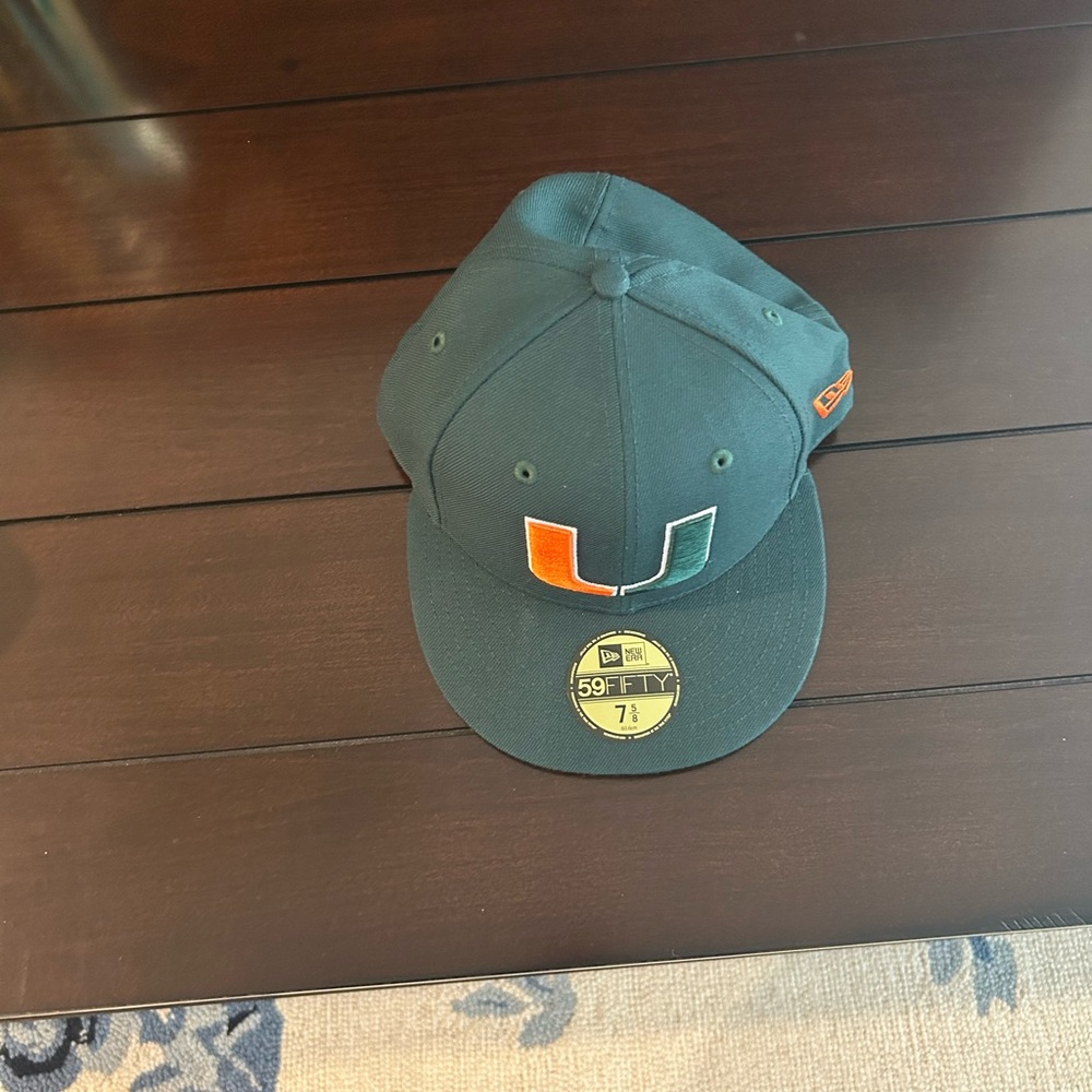 Old School Miami Hurricanes Fitted Hat. 100% Wool Brand New fitted like 7.5